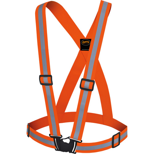 5496 High-Visibility Safety Sash, High Visibility Orange, Silver Reflective Colour, One Size Cantin et fils