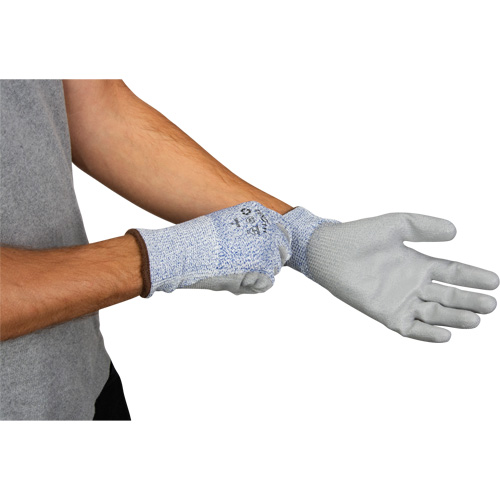 Gants &eacute;lastiques &eacute;cologiques r&eacute;sistants &agrave; la coupe, Taille 7, Calibre 13, Rev&ecirc;tement Polyur&eacute;thane, Enveloppe en PEHP/rPET, ASTM ANSI niveau A2 Cantin et fils