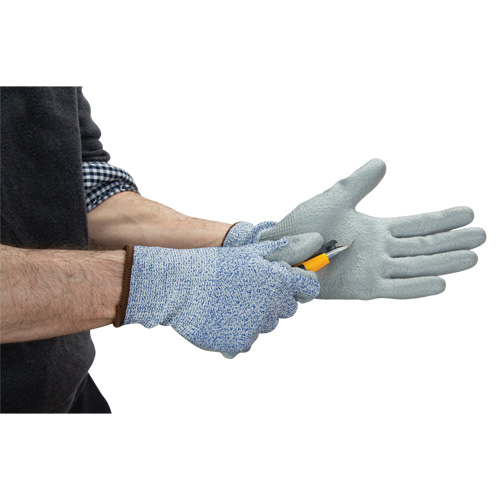 Gants &eacute;lastiques &eacute;cologiques r&eacute;sistants &agrave; la coupe, Taille 7, Calibre 13, Rev&ecirc;tement Polyur&eacute;thane, Enveloppe en PEHP/rPET, ASTM ANSI niveau A2 Cantin et fils