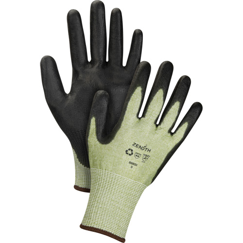 Eco-Friendly Seamless Cut-Resistant Gloves, Size 10, 13 Gauge, Polyurethane Coated, HPPE/RPET Shell, ASTM ANSI Level A4 Cantin et fils