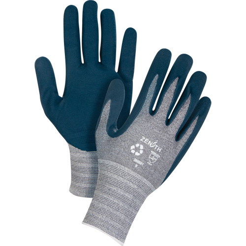 Eco-Friendly Lightweight Coated Gloves, 7, Foam Nitrile Coating, 15 Gauge, Polyester/RPET Shell Cantin et fils