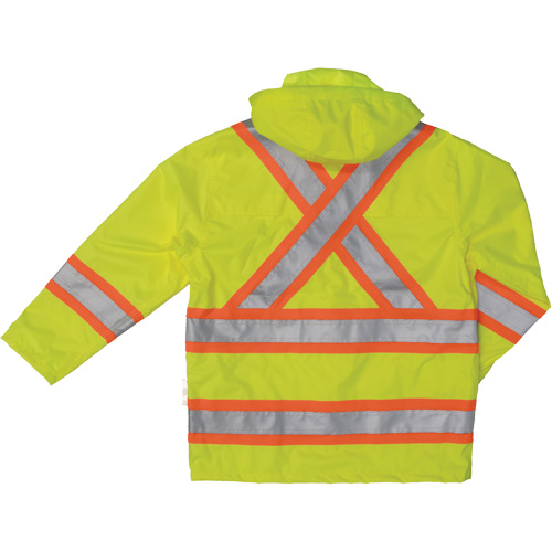 Manteau de s&eacute;curit&eacute; imperm&eacute;able en tissu ind&eacute;chirable Ripstop, Polyester, T-petit, Jaune lime haute visibilit&eacute; Cantin et fils