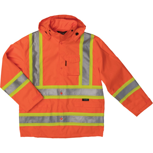 Ripstop Safety Rain Jacket, Polyester, X-Small, High Visibility Orange Cantin et fils