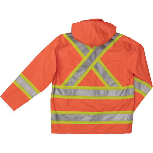 Ripstop Safety Rain Jacket, Polyester, X-Small, High Visibility Orange Cantin et fils