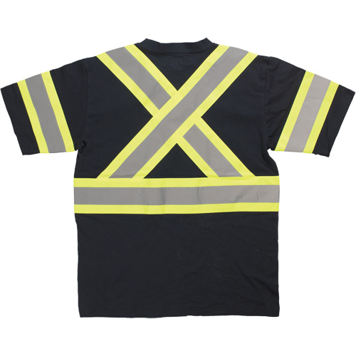 Short Sleeve Safety T-Shirt, Cotton, X-Small, Black Cantin et fils