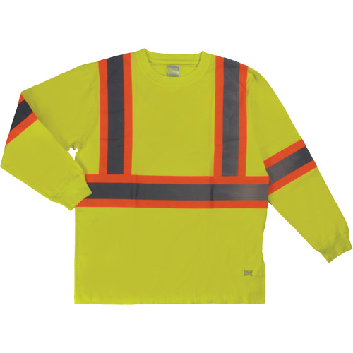 T-shirt de s&eacute;curit&eacute; &agrave; manches longues, Coton, T-petit, Jaune lime haute visibilit&eacute; Cantin et fils