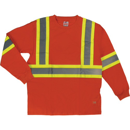 T-shirt de s&eacute;curit&eacute; &agrave; manches longues, Coton, T-petit, Orange haute visibilit&eacute; Cantin et fils