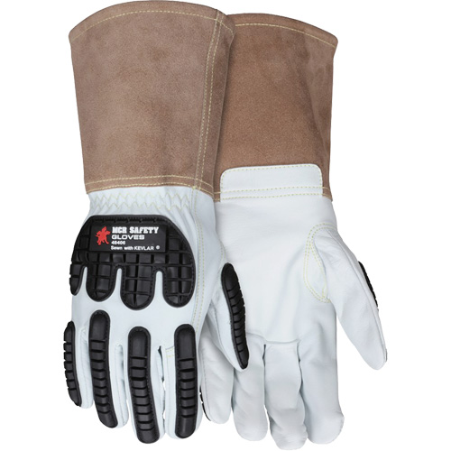 Gants en cuir pour le soudage, Moyen, Paume en Ch&egrave;vre, Poignet Manchette Cantin et fils