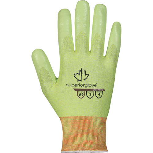 Gants r&eacute;sistant aux coupures haute visibilit&eacute; S18TAXFN, Taille 6, Calibre 18, Rev&ecirc;tement Mousse de nitrile, Enveloppe en TenActiv, ASTM ANSI niveau A9 Cantin et fils
