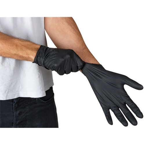 Emballages de gants jetables pour machine distributrice, Petit, Nitrile, 5 mils, Sans poudre, Noir, Classe 2 Cantin et fils