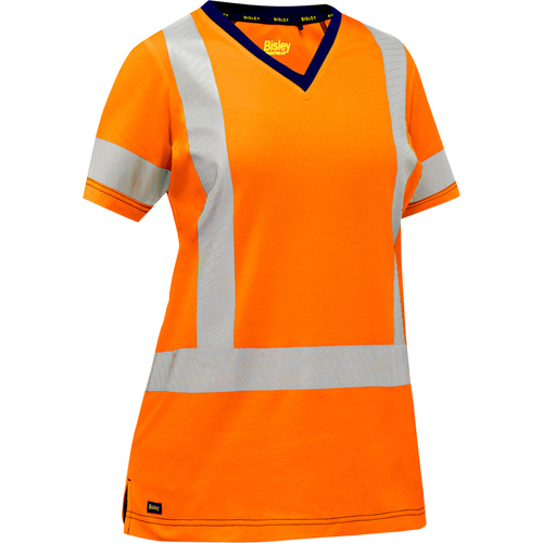 Bisley&reg; Women's X-Back Short Sleeve Shirt, Poly-Cotton, Small, High Visibility Orange Cantin et fils