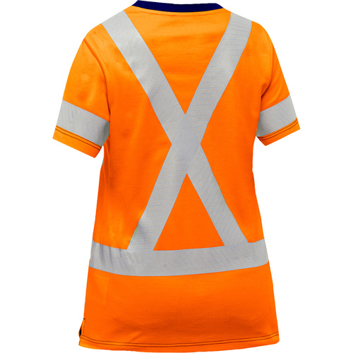 Bisley&reg; Women's X-Back Short Sleeve Shirt, Poly-Cotton, Small, High Visibility Orange Cantin et fils