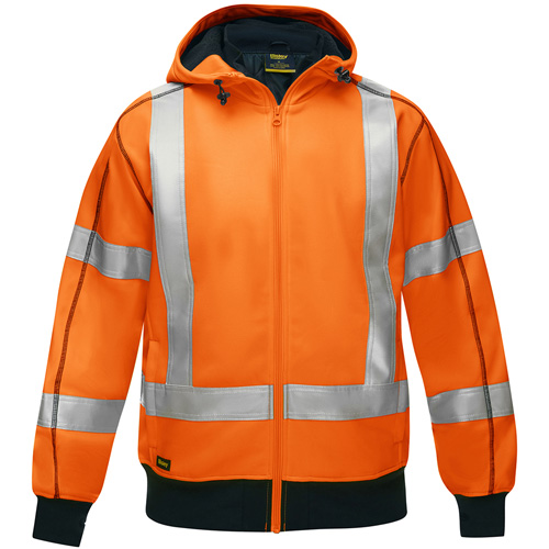 Bisley&reg; X-Back Full Zip Hooded Sweatshirt with Sherpa Lining, Medium, High Visibility Orange Cantin et fils