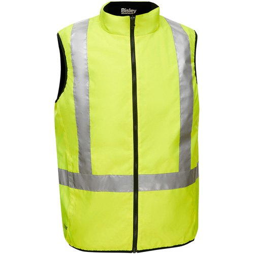 Veste bouffante r&eacute;versible avec X au dos Bisley, Jaune lime haute visibilit&eacute;, Petit, Polyester Cantin et fils