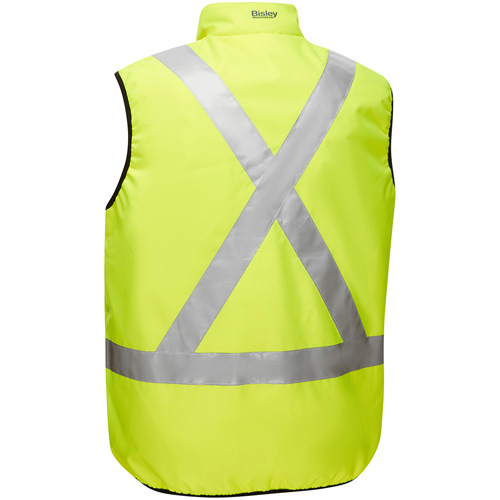 Veste bouffante r&eacute;versible avec X au dos Bisley, Jaune lime haute visibilit&eacute;, Petit, Polyester Cantin et fils