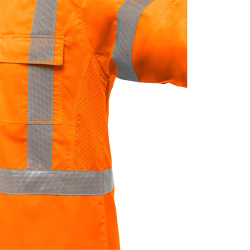 Bisley&reg; X-Back Long Sleeve Work Shirt with X-Airflow, Poly-Cotton, Small, High Visibility Orange Cantin et fils