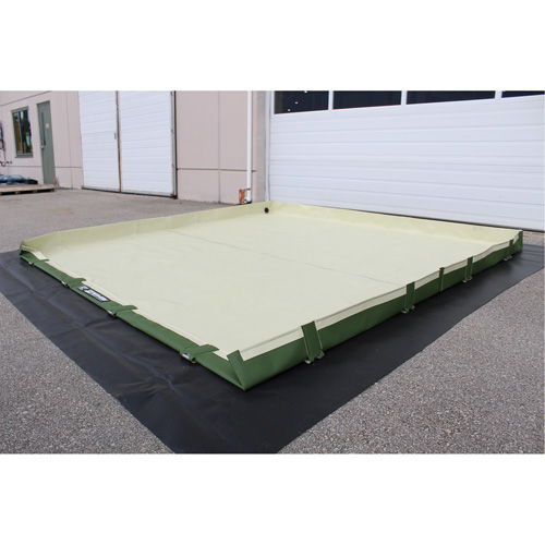 Easy-Riser Insta-Berm, 2244 US gal. Capacity, 12' W x 50' L x 6" H, Hinge Bracket Cantin et fils