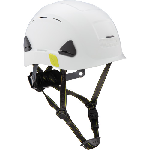 Casque de s&eacute;curit&eacute; d'escalade Fibre Metal, R&eacute;pond aux normes CSA type 2, Suspension Rochet, Ventil&eacute; Cantin et fils