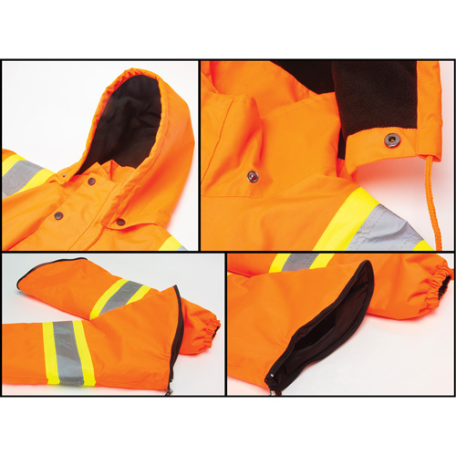 Parka d'hiver imperm&eacute;able 7-en-1, Orange haute visibilit&eacute;, Grand Cantin et fils
