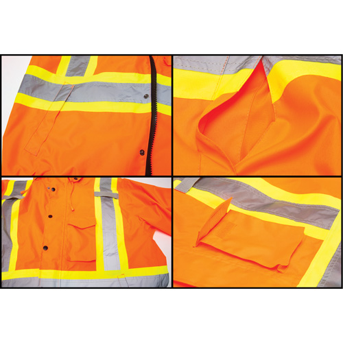 Parka d'hiver imperm&eacute;able 7-en-1, Orange haute visibilit&eacute;, Grand Cantin et fils