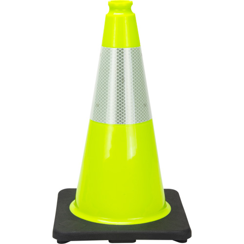 Premium Traffic Cone, 18", Lime Green, 6" Reflective Collar(s) Cantin et fils