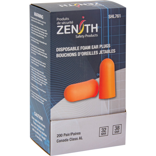 Foam Earplugs, Pair - Polybag Cantin et fils