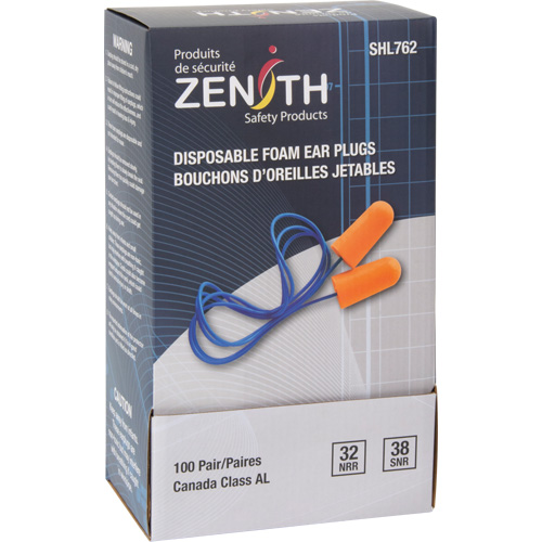 Foam Earplugs, Pair - Polybag, Corded Cantin et fils