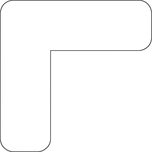 Floor Marking Shapes, L, 7" L x 3.5" W, White, Vinyl Cantin et fils