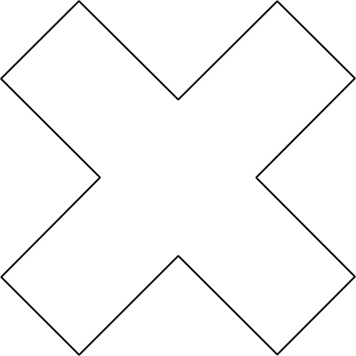 Floor Marking Shapes, Cross, 9.5" L x 3.5" W, White, Vinyl Cantin et fils