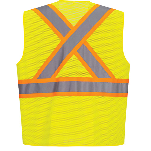 Veste de s&eacute;curit&eacute; &agrave; bandes contrastantes, Jaune lime haute visibilit&eacute;, Petit, Polyester Cantin et fils