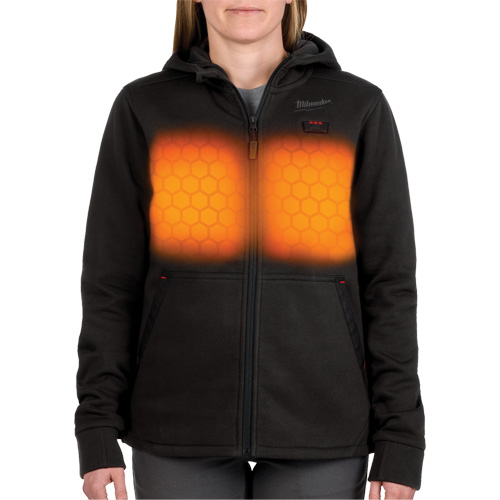 M12 Heated Hoodie with Battery, Women's, Medium, Black, Poly-Cotton Cantin et fils