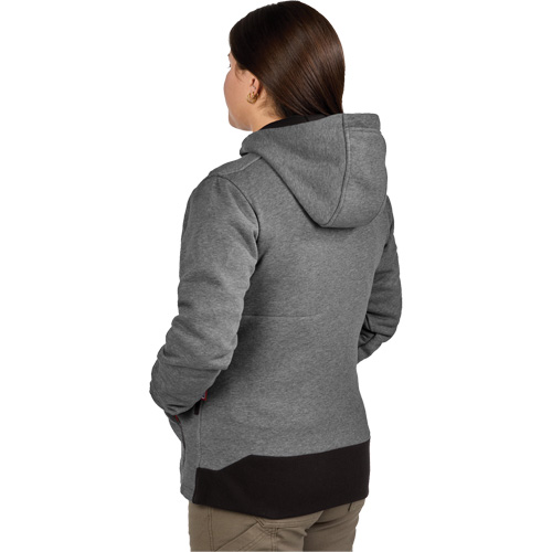 Chandail &agrave; capuchon chauffant M12 avec pile, Femmes, T-Grand, Gris, Poly-coton Cantin et fils