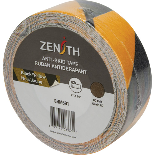 Ruban antid&eacute;rapant, 2" x 60', Noir & jaune Cantin et fils