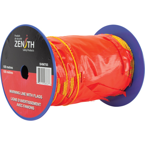 Warning Line with Flags, 328' L, Orange/Yellow Cantin et fils