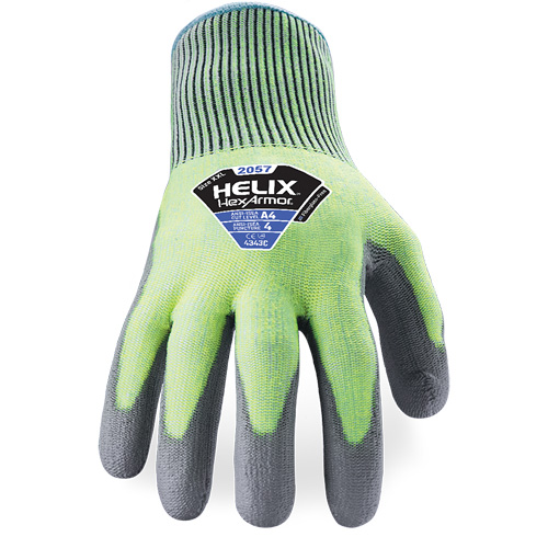 Gants r&eacute;sistant &agrave; la coupe & l'abrasion Helix 2057, Taille 6/T-petit, Calibre 13, Rev&ecirc;tement Polyur&eacute;thane, Enveloppe en PEHP, ASTM ANSI niveau A4/EN 388 niveau C Cantin et fils