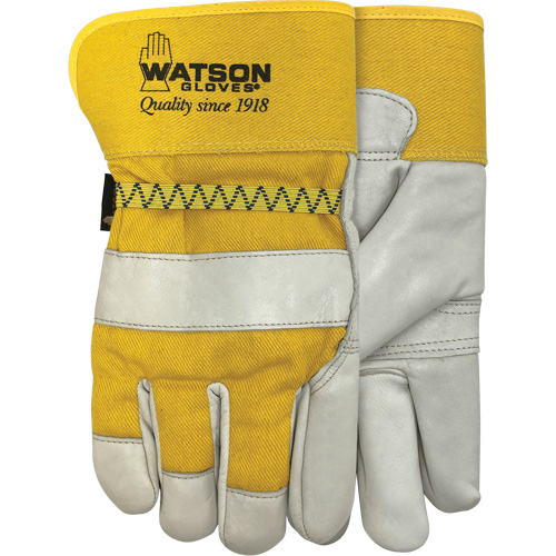94003i Leather Combo Lined Gloves, Large, Grain Cowhide Palm, Fleece Inner Lining Cantin et fils