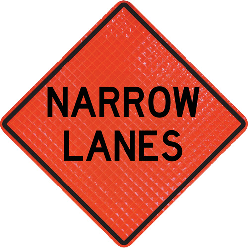 Quadra Flex Roll-Up Sign with Traffic Control Person Ahead Symbol Cantin et fils