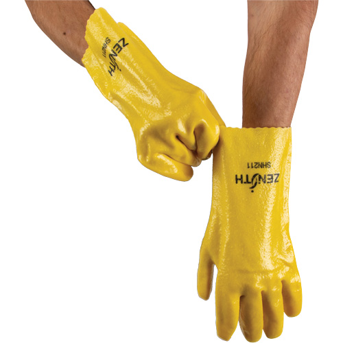 Gants &agrave; fini rugueux et r&eacute;sistants aux produits chimiques, Taille 9, 12" lo, PVC, Doublure en Interlock, 47-mil Cantin et fils