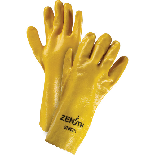 Gants &agrave; fini rugueux et r&eacute;sistants aux produits chimiques, Taille 9, 14" lo, PVC, Doublure en Interlock, 47-mil Cantin et fils