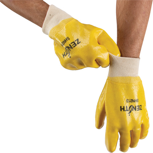Gants &agrave; fini rugueux et r&eacute;sistants aux produits chimiques, Taille 9, 10" lo, PVC, Doublure en Interlock, 47-mil Cantin et fils
