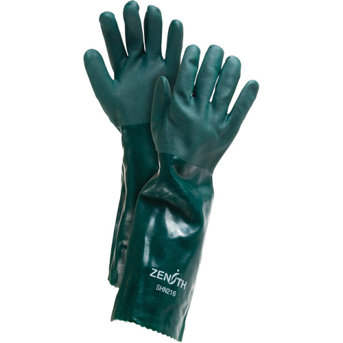 Gants verts &agrave; double enduit, 18" lo, PVC, Doublure en Jersey de coton, 70 mils Cantin et fils