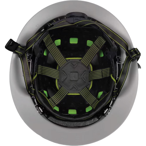 Casque Fibre Metal de style escalade avec bordure compl&egrave;te, R&eacute;pond aux normes CSA type 2, Suspension Rochet, Non ventil&eacute; Cantin et fils