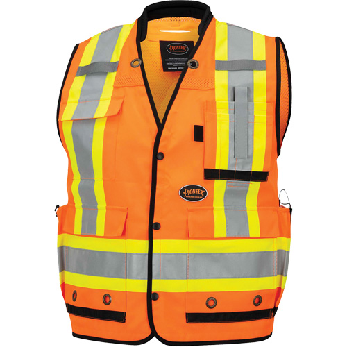 6680 High-Visibility Antimicrobial Mesh-Back Surveyor Vest, High Visibility Orange, Small, Polyester Cantin et fils