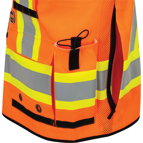 6680 High-Visibility Antimicrobial Mesh-Back Surveyor Vest, High Visibility Orange, Small, Polyester Cantin et fils