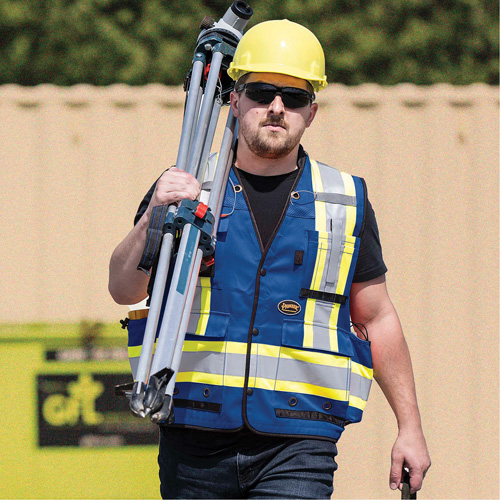 6681 High-Visibility Antimicrobial Mesh-Back Surveyor Vest, Royal Blue, Small, Polyester Cantin et fils
