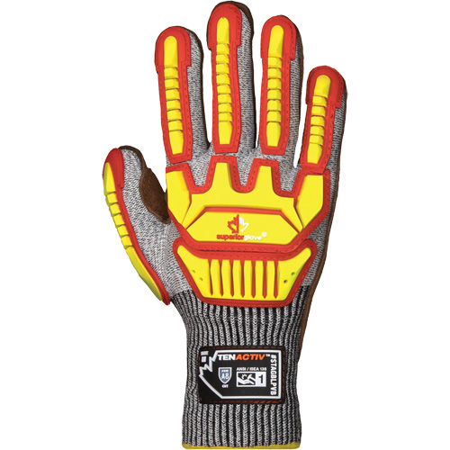 Gants antichocs TenActiv STAGBLPVB, T-Grand, Paume en Cuir de vache, Poignet Poignet en tricot Cantin et fils