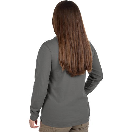 GRIDIRON Long Sleeve Pocket T-Shirt, Women's, X-Small, Grey Cantin et fils