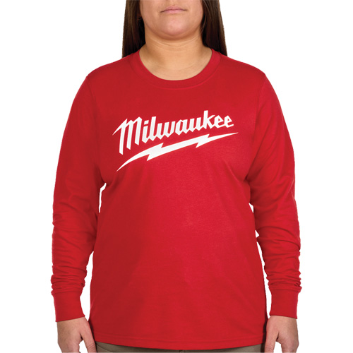 T-shirt &agrave; manches longues avec logo GRIDIRON, Femmes, T-petit, Rouge Cantin et fils