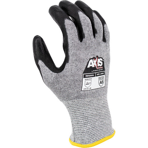 RWG566 AXIS Cut Protection Touchscreen Work Glove, Size X-Small, 18 Gauge, Polyurethane Coated, Stainless Steel/HPPE Shell, ASTM ANSI Level A5/EN 388 Level E Cantin et fils