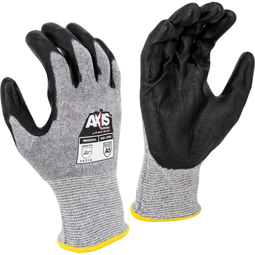 RWG566 AXIS Cut Protection Touchscreen Work Glove, Size X-Small, 18 Gauge, Polyurethane Coated, Stainless Steel/HPPE Shell, ASTM ANSI Level A5/EN 388 Level E Cantin et fils